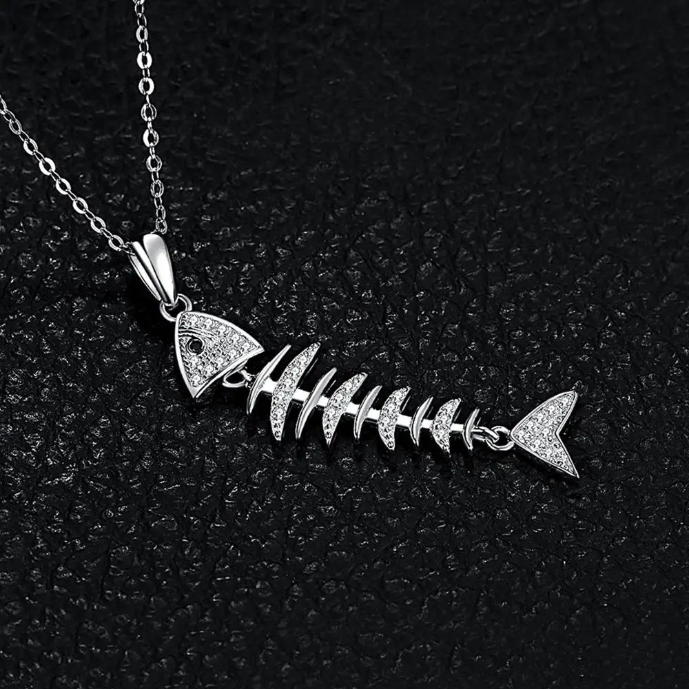 Pendentif Poisson en Argent Sterling avec Zircone Cubique AAA