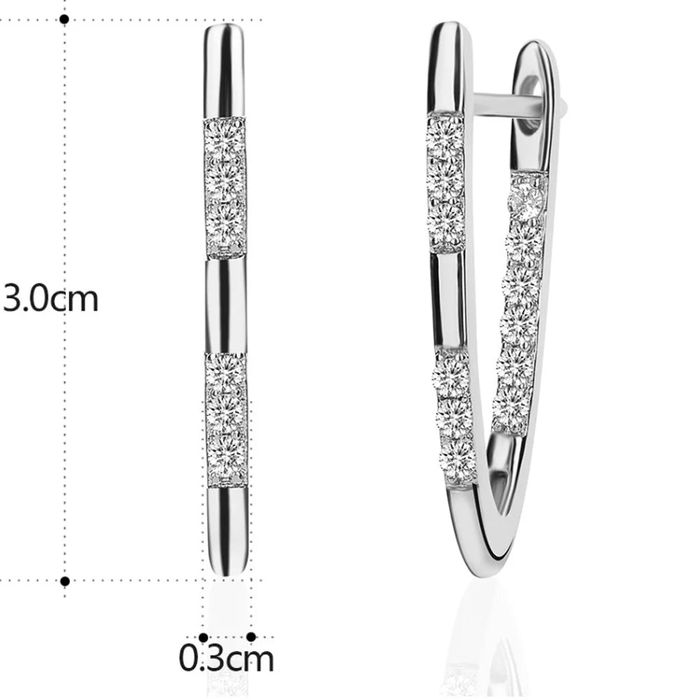 Boucles d'oreilles hautes qualités inoxydable métal or argent avec cristaux zircon