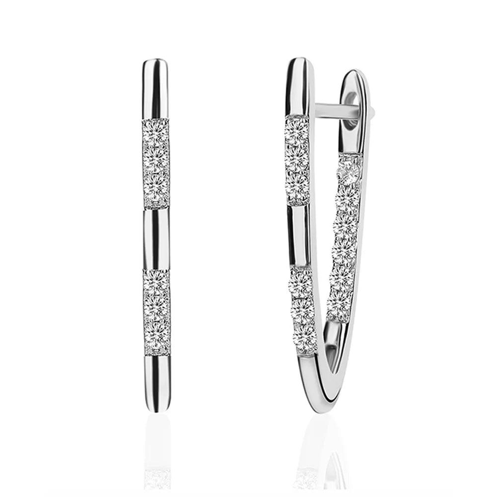 Boucles d'oreilles hautes qualités inoxydable métal or argent avec cristaux zircon