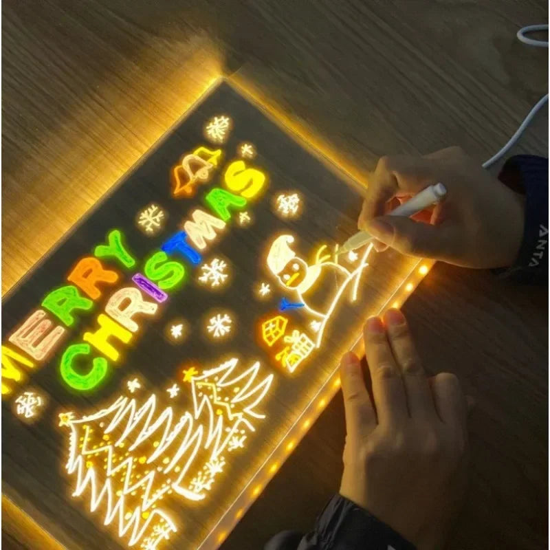 Jeu tablette LED dessin avec 7 couleurs effaçables